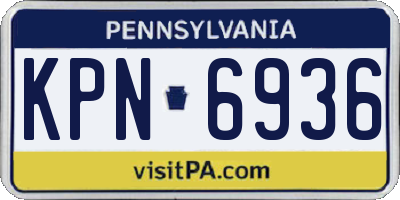 PA license plate KPN6936
