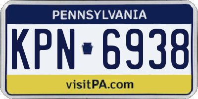 PA license plate KPN6938