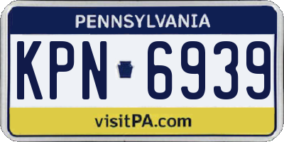 PA license plate KPN6939
