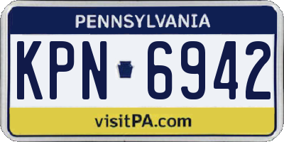 PA license plate KPN6942