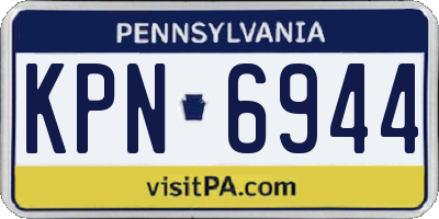 PA license plate KPN6944
