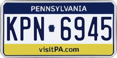PA license plate KPN6945