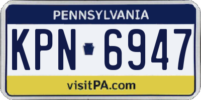 PA license plate KPN6947