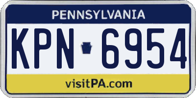 PA license plate KPN6954