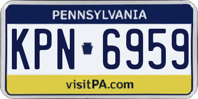 PA license plate KPN6959