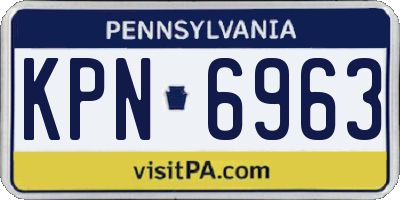PA license plate KPN6963