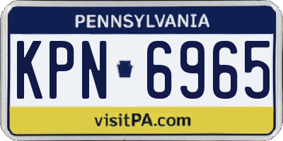 PA license plate KPN6965