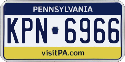 PA license plate KPN6966