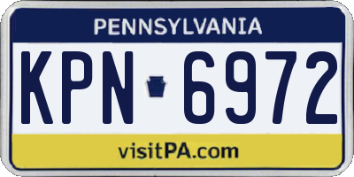 PA license plate KPN6972