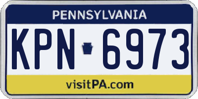 PA license plate KPN6973