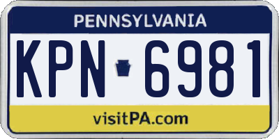 PA license plate KPN6981
