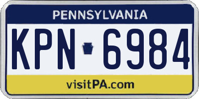 PA license plate KPN6984