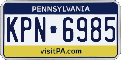 PA license plate KPN6985