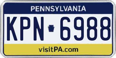 PA license plate KPN6988