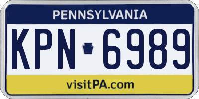 PA license plate KPN6989