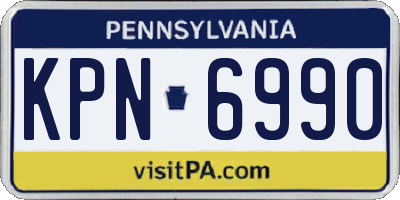 PA license plate KPN6990