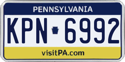 PA license plate KPN6992