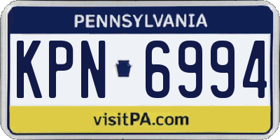 PA license plate KPN6994