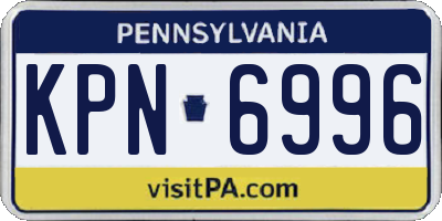 PA license plate KPN6996