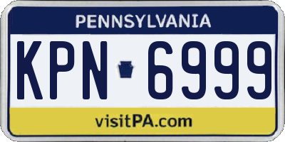 PA license plate KPN6999