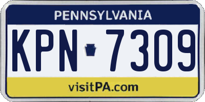 PA license plate KPN7309