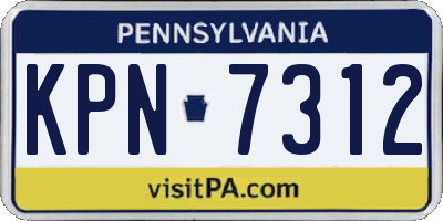 PA license plate KPN7312
