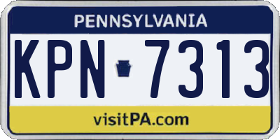 PA license plate KPN7313