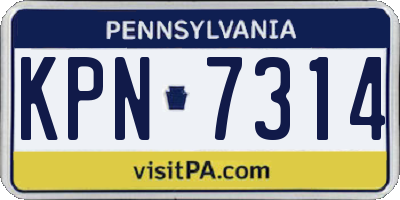 PA license plate KPN7314