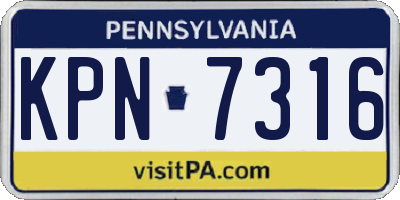 PA license plate KPN7316