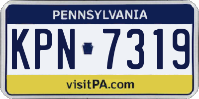 PA license plate KPN7319