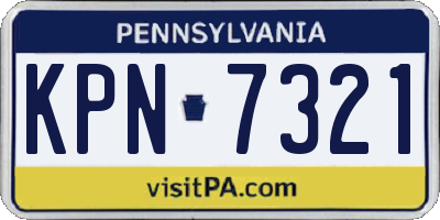 PA license plate KPN7321