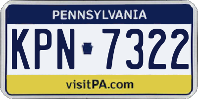 PA license plate KPN7322