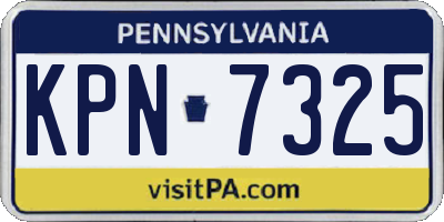 PA license plate KPN7325