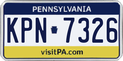 PA license plate KPN7326