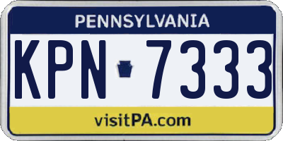 PA license plate KPN7333