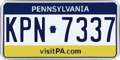 PA license plate KPN7337