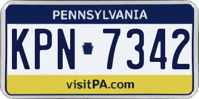 PA license plate KPN7342