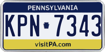 PA license plate KPN7343
