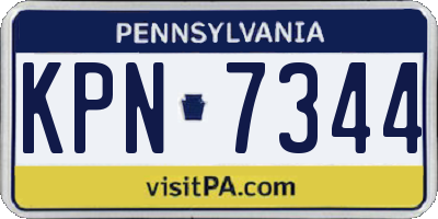 PA license plate KPN7344
