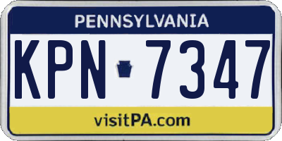 PA license plate KPN7347