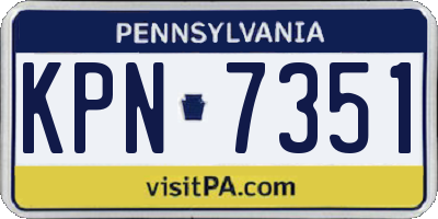 PA license plate KPN7351