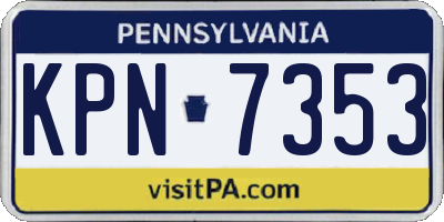 PA license plate KPN7353