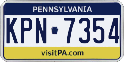 PA license plate KPN7354