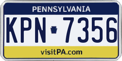 PA license plate KPN7356