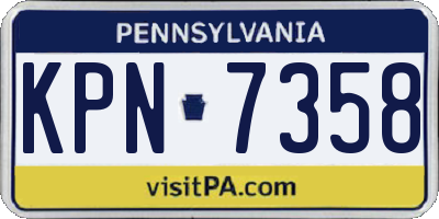 PA license plate KPN7358