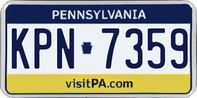 PA license plate KPN7359