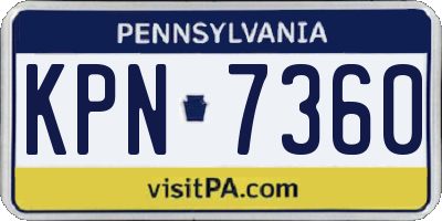 PA license plate KPN7360