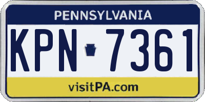 PA license plate KPN7361