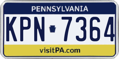PA license plate KPN7364