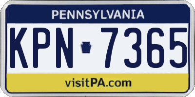 PA license plate KPN7365